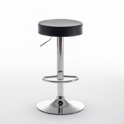 Σκαμπό Bar ArteLibre LORTHA Πτυσσόμενο Μαύρο PU/Μέταλλο Φ39x64-86cm - Hippiehome.gr