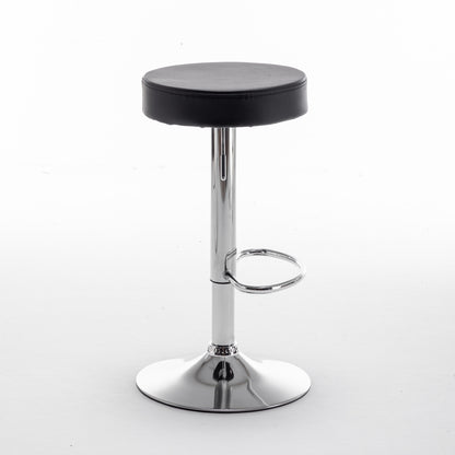 Σκαμπό Bar ArteLibre LORTHA Πτυσσόμενο Μαύρο PU/Μέταλλο Φ39x64-86cm - Hippiehome.gr
