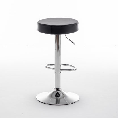 Σκαμπό Bar ArteLibre LORTHA Πτυσσόμενο Μαύρο PU/Μέταλλο Φ39x64-86cm - Hippiehome.gr