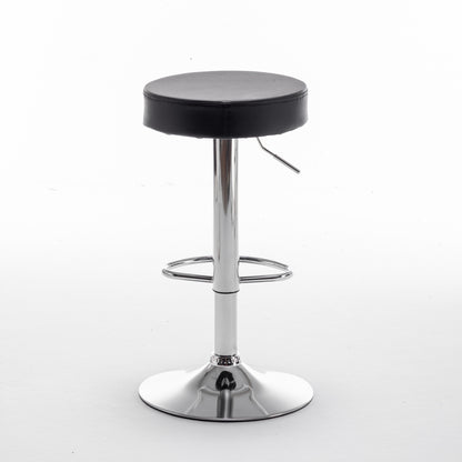 Σκαμπό Bar ArteLibre LORTHA Πτυσσόμενο Μαύρο PU/Μέταλλο Φ39x64-86cm - Hippiehome.gr