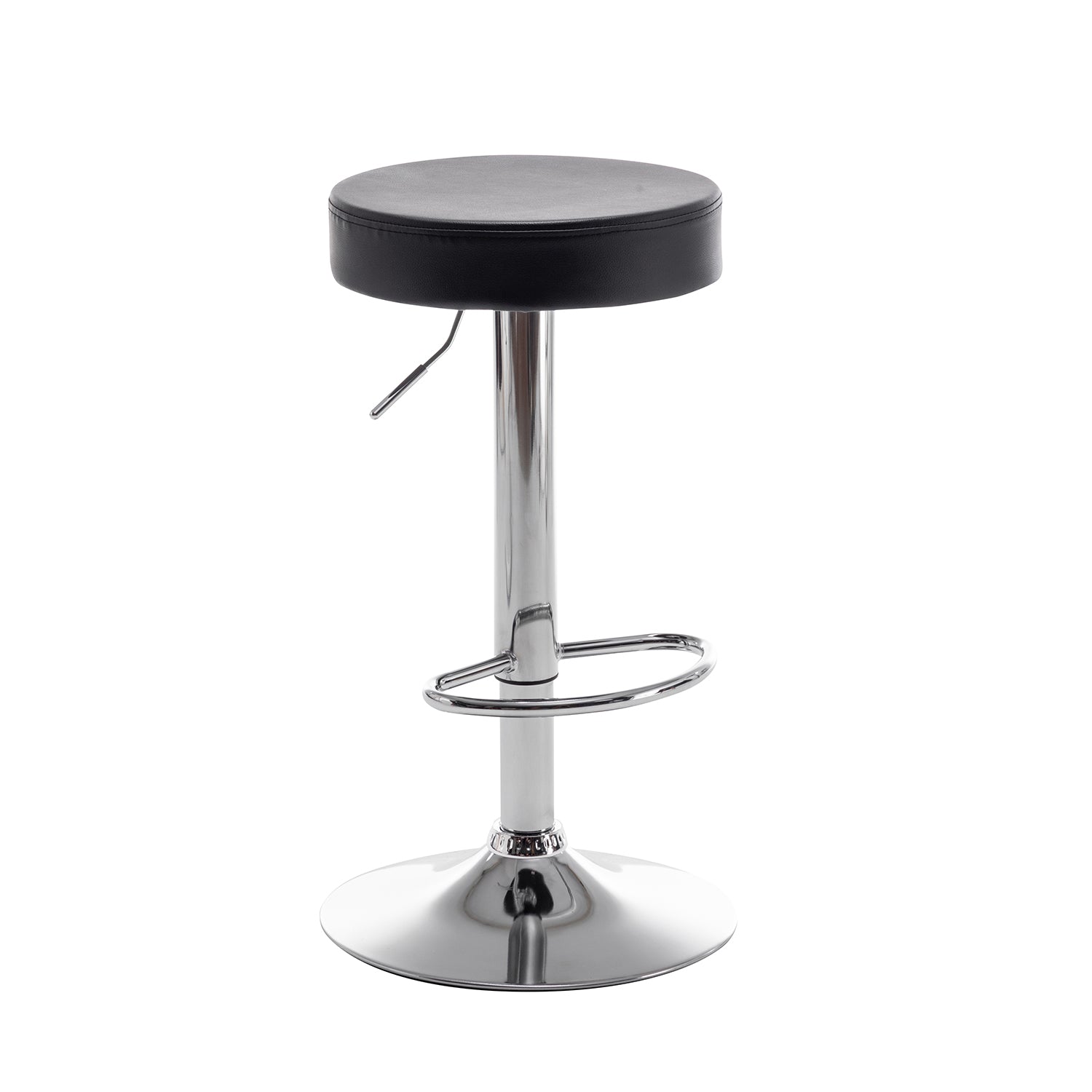Σκαμπό Bar ArteLibre LORTHA Πτυσσόμενο Μαύρο PU/Μέταλλο Φ39x64-86cm - Hippiehome.gr