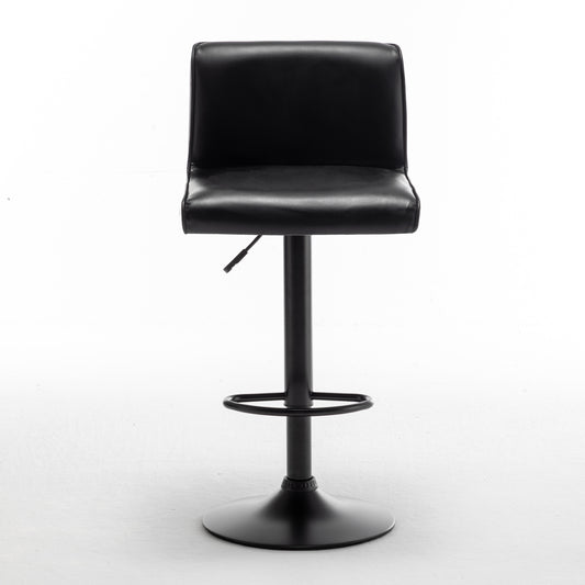 Σκαμπό Bar ArteLibre ARMOR Με Πλάτη Πτυσσόμενο Μαύρο PU/Μέταλλο 45x48x86-107.5cm - Hippiehome.gr