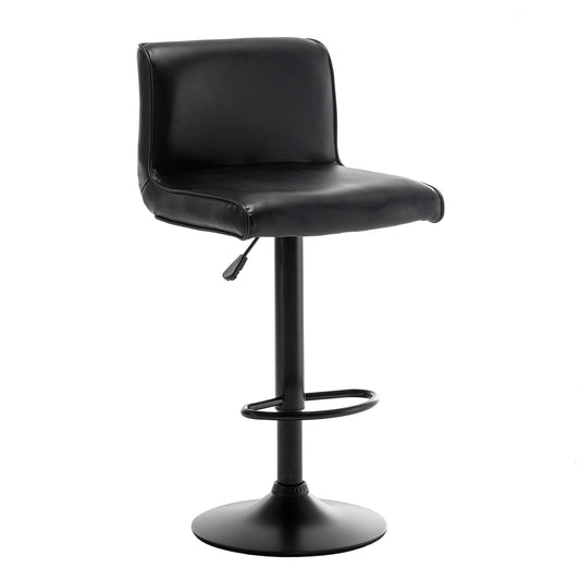 Σκαμπό Bar ArteLibre ARMOR Με Πλάτη Πτυσσόμενο Μαύρο PU/Μέταλλο 45x48x86-107.5cm - Hippiehome.gr