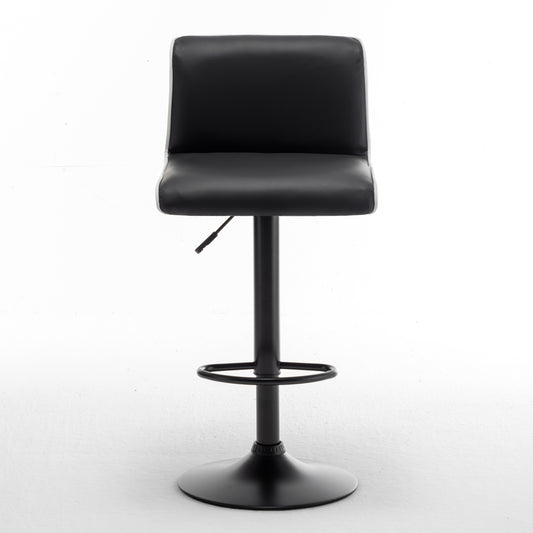 Σκαμπό Bar ArteLibre ARMOR Με Πλάτη Πτυσσόμενο Μαύρο/Λευκό PU/Μέταλλο 45x48x86-107.5cm - Hippiehome.gr