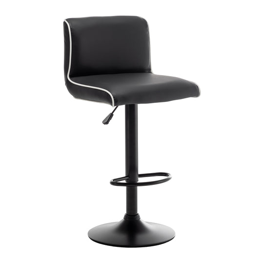 Σκαμπό Bar ArteLibre ARMOR Με Πλάτη Πτυσσόμενο Μαύρο/Λευκό PU/Μέταλλο 45x48x86-107.5cm - Hippiehome.gr