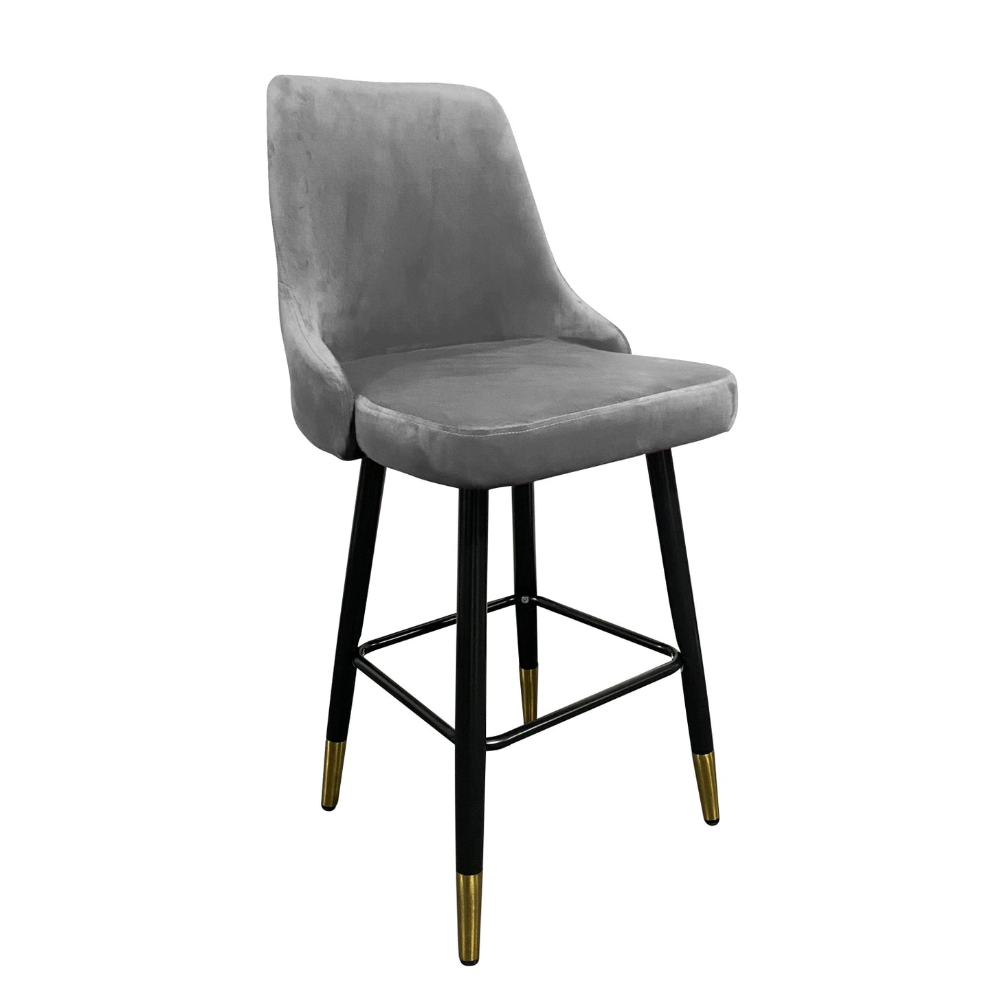 Σκαμπό Bar ArteLibre COBB Με Πλάτη Γκρι Βελούδο/Μέταλλο 49x53x100cm - Hippiehome.gr