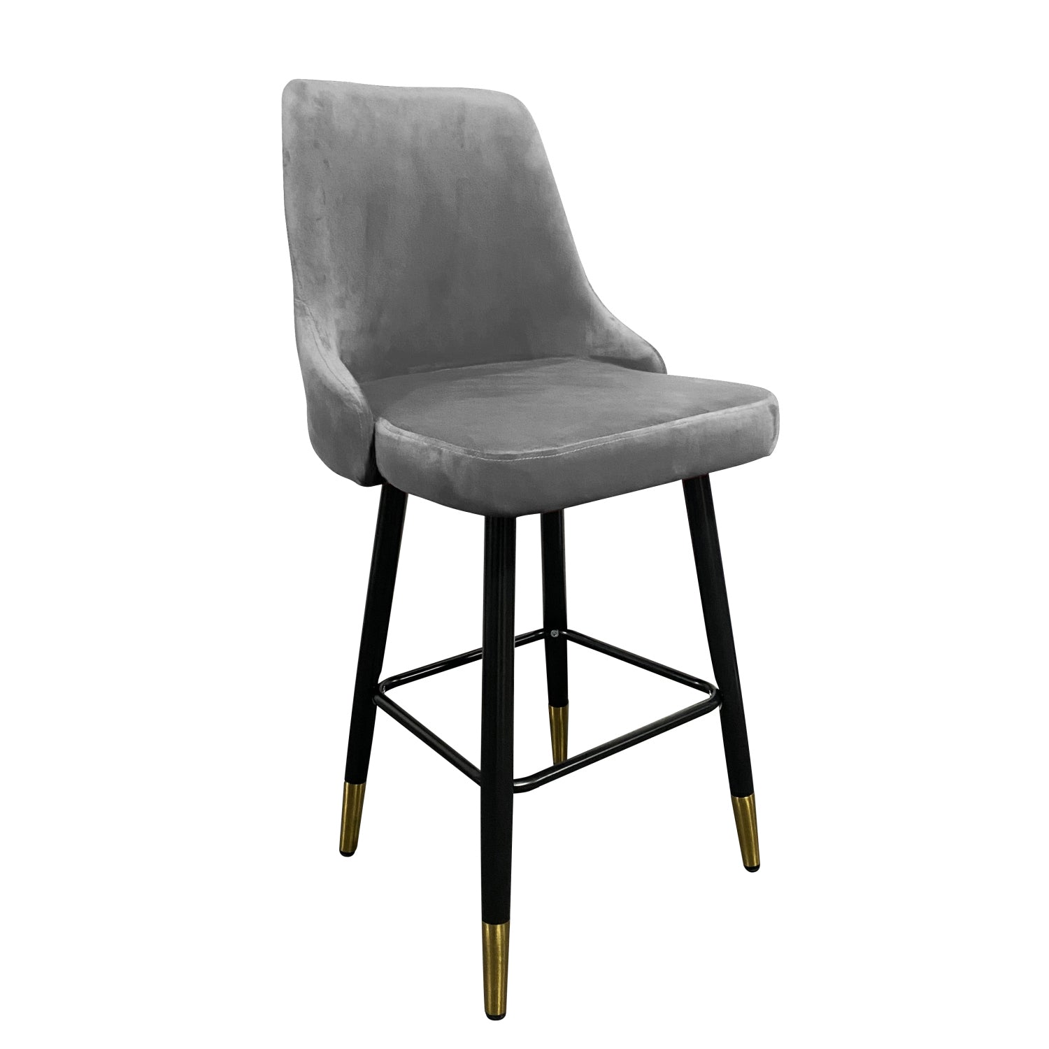 Σκαμπό Bar ArteLibre COBB Με Πλάτη Γκρι Βελούδο/Μέταλλο 49x53x100cm - Hippiehome.gr