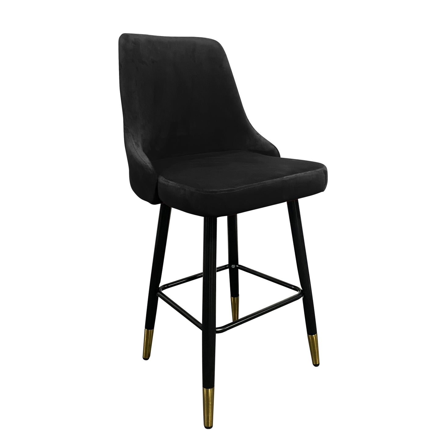 Σκαμπό Bar ArteLibre COBB Με Πλάτη Μαύρο Βελούδο/Μέταλλο 49x53x100cm - Hippiehome.gr