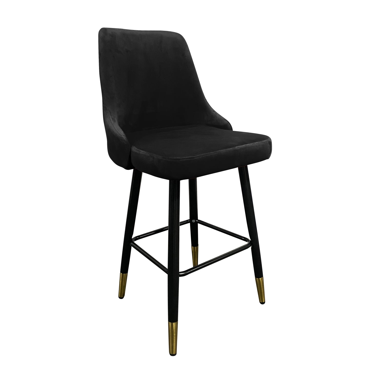 Σκαμπό Bar ArteLibre COBB Με Πλάτη Μαύρο Βελούδο/Μέταλλο 49x53x100cm - Hippiehome.gr