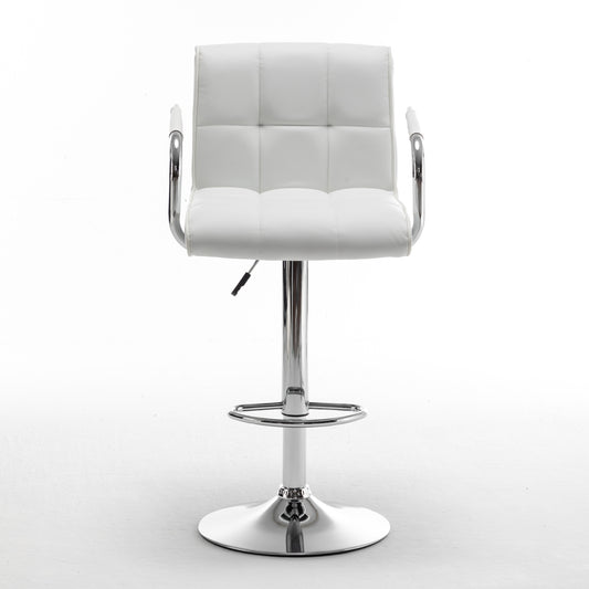 Σκαμπό Bar ArteLibre DOKK Με Πλάτη Πτυσσόμενο Λευκό PU/Μέταλλο 52x56x94-115cm - Hippiehome.gr