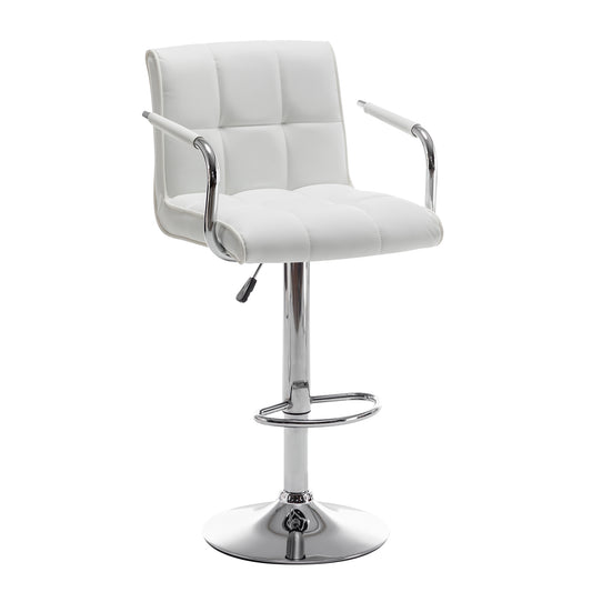 Σκαμπό Bar ArteLibre DOKK Με Πλάτη Πτυσσόμενο Λευκό PU/Μέταλλο 52x56x94-115cm - Hippiehome.gr