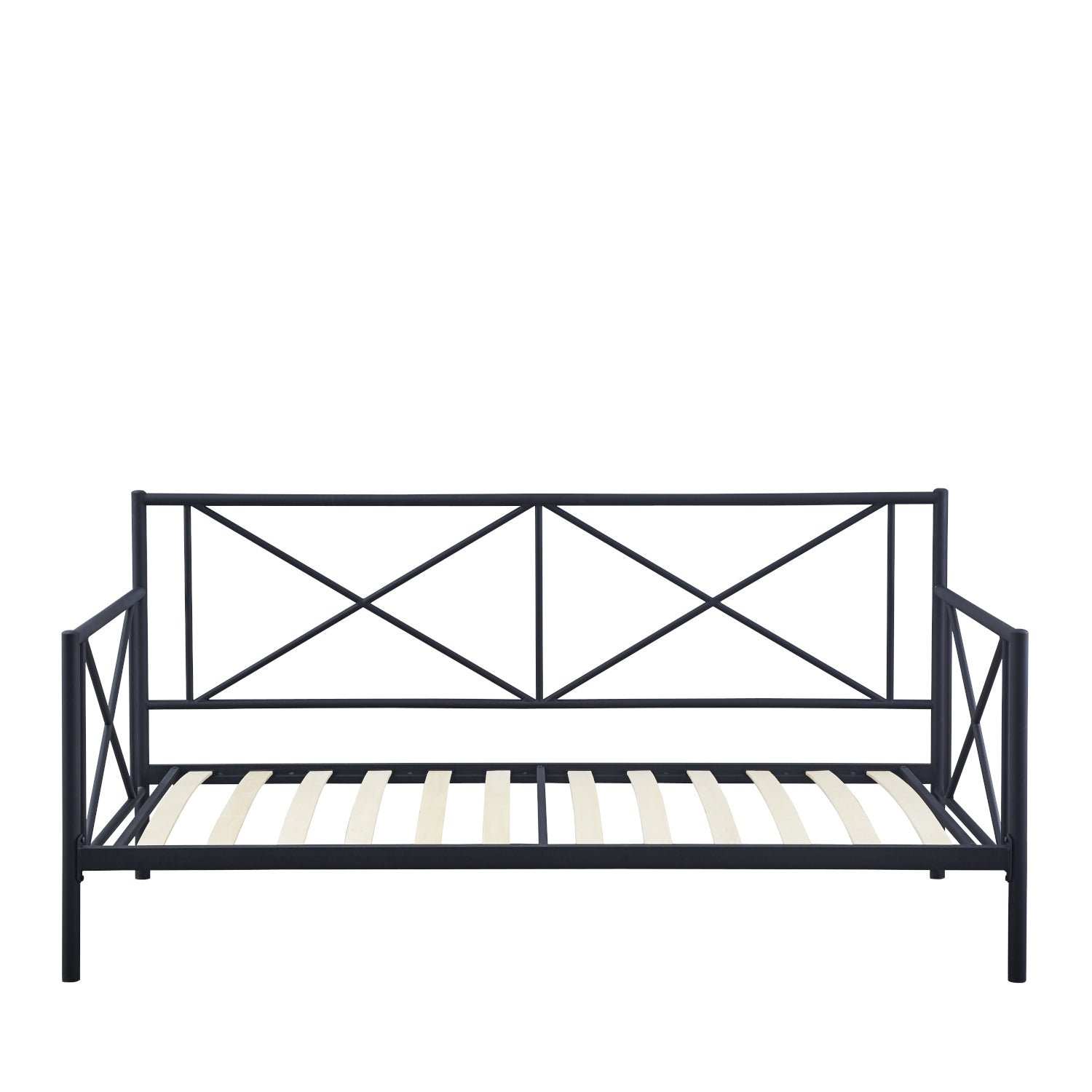 Κρεβάτι Μονό ArteLibre JASMINE Μαύρο Μέταλλο 208x97.6x100cm (Στρώμα 90x200cm) - Hippiehome.gr