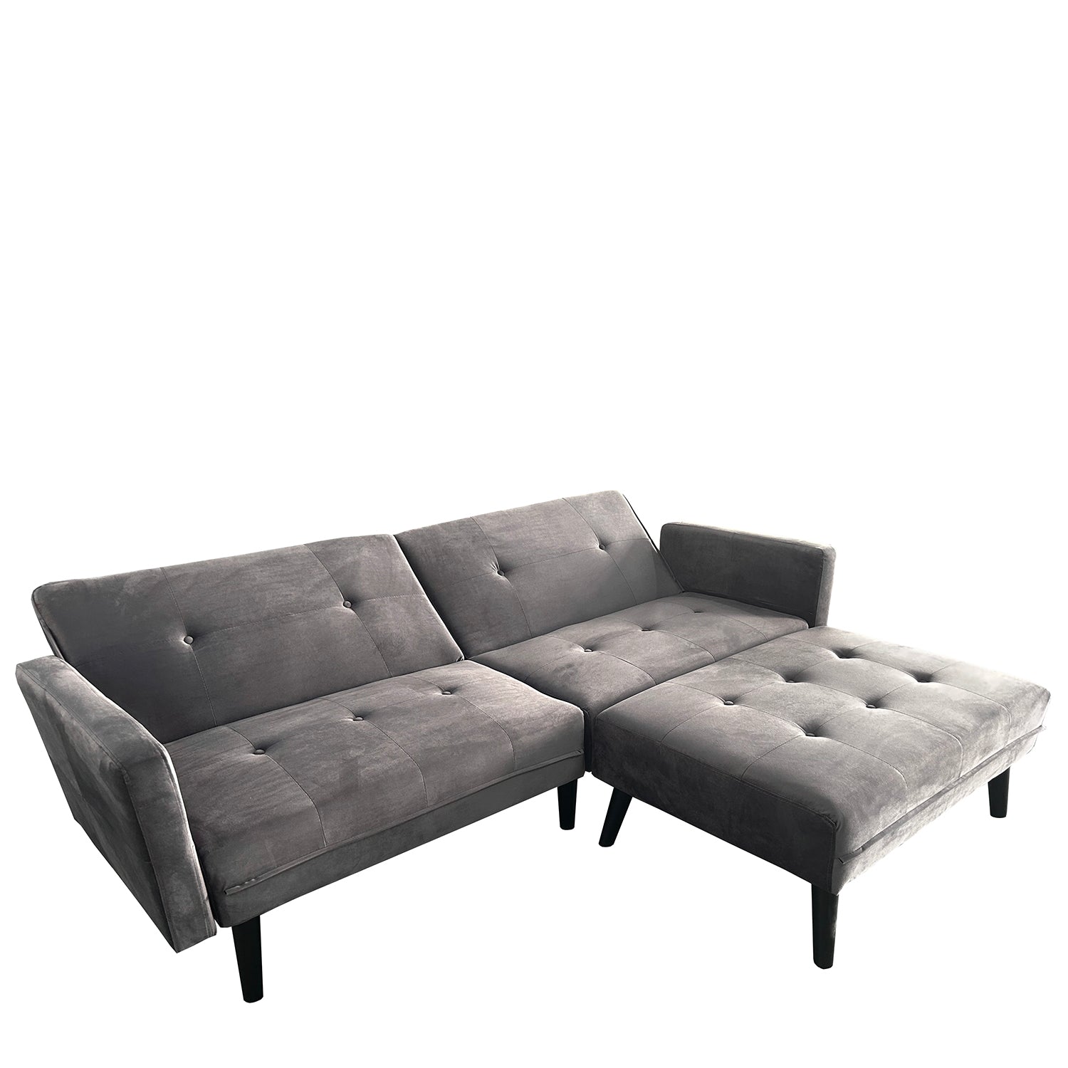 Καναπές Κρεβάτι Γωνιακός ArteLibre ALFVIN Γκρι Ύφασμα 211x158x83cm - Hippiehome.gr