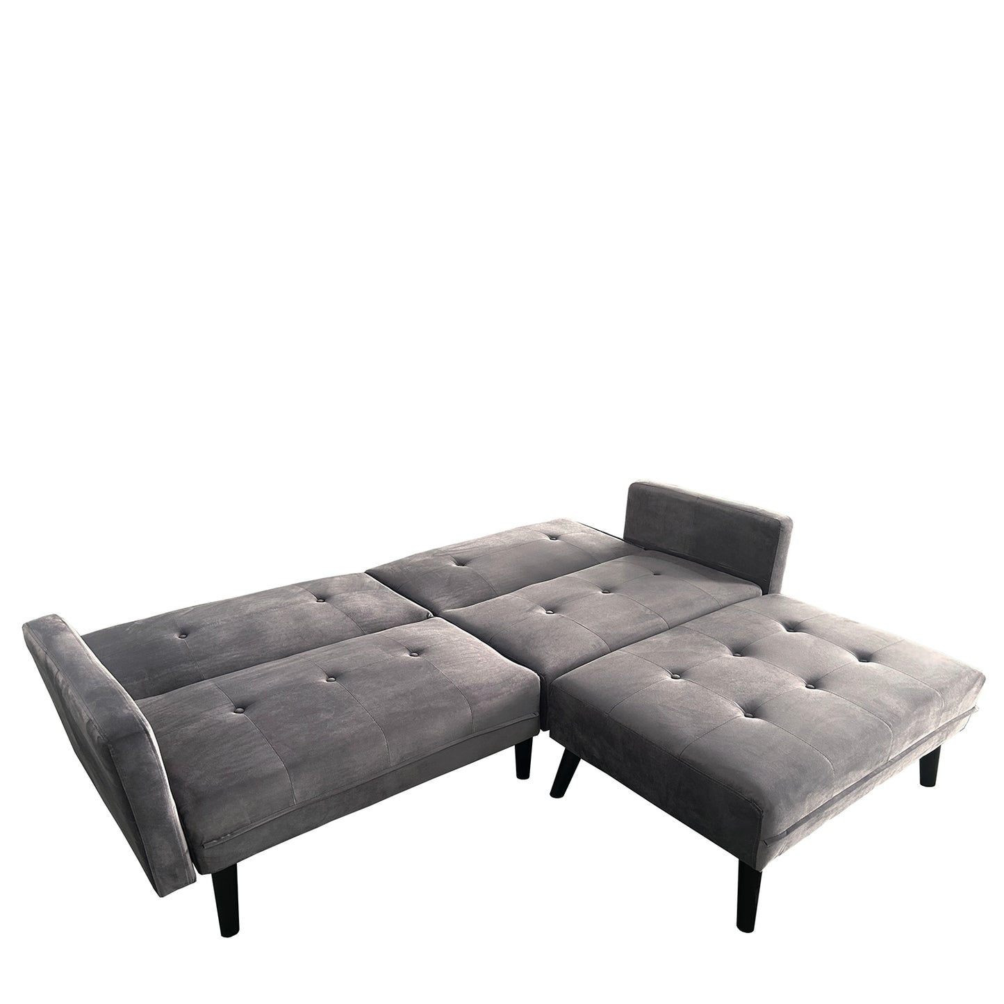 Καναπές Κρεβάτι Γωνιακός ArteLibre ALFVIN Γκρι Ύφασμα 211x158x83cm - Hippiehome.gr