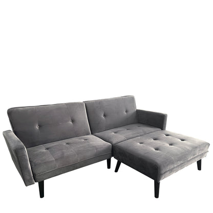 Καναπές Κρεβάτι Γωνιακός ArteLibre ALFVIN Γκρι Ύφασμα 211x158x83cm - Hippiehome.gr
