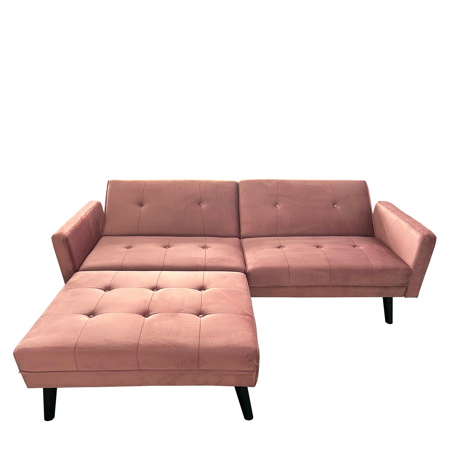 Καναπές Κρεβάτι Γωνιακός ArteLibre ALFVIN Σάπιο Μήλο Ύφασμα 211x158x83cm - Hippiehome.gr