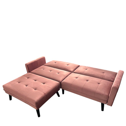 Καναπές Κρεβάτι Γωνιακός ArteLibre ALFVIN Σάπιο Μήλο Ύφασμα 211x158x83cm - Hippiehome.gr