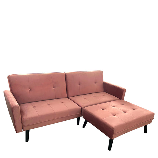 Καναπές Κρεβάτι Γωνιακός ArteLibre ALFVIN Σάπιο Μήλο Ύφασμα 211x158x83cm - Hippiehome.gr