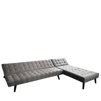 Καναπές Κρεβάτι Γωνιακός ArteLibre MAGUS Γκρι Ύφασμα 254x77/163x74cm - Hippiehome.gr