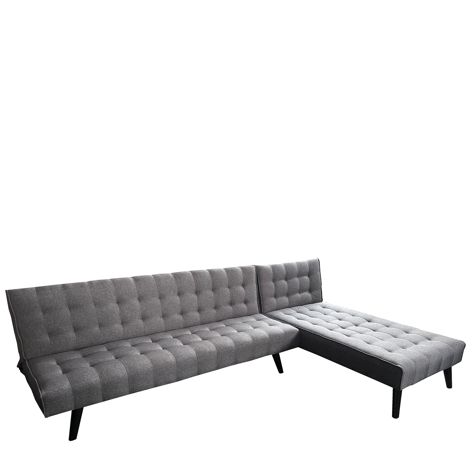 Καναπές Κρεβάτι Γωνιακός ArteLibre MAGUS Γκρι Ύφασμα 254x77/163x74cm - Hippiehome.gr