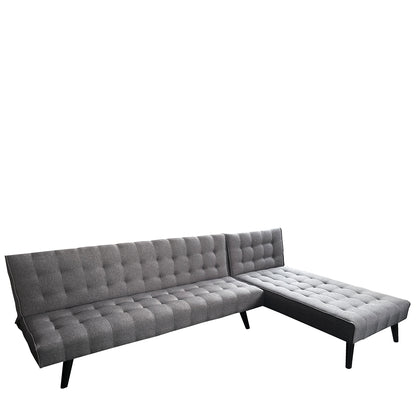 Καναπές Κρεβάτι Γωνιακός ArteLibre MAGUS Γκρι Ύφασμα 254x77/163x74cm - Hippiehome.gr