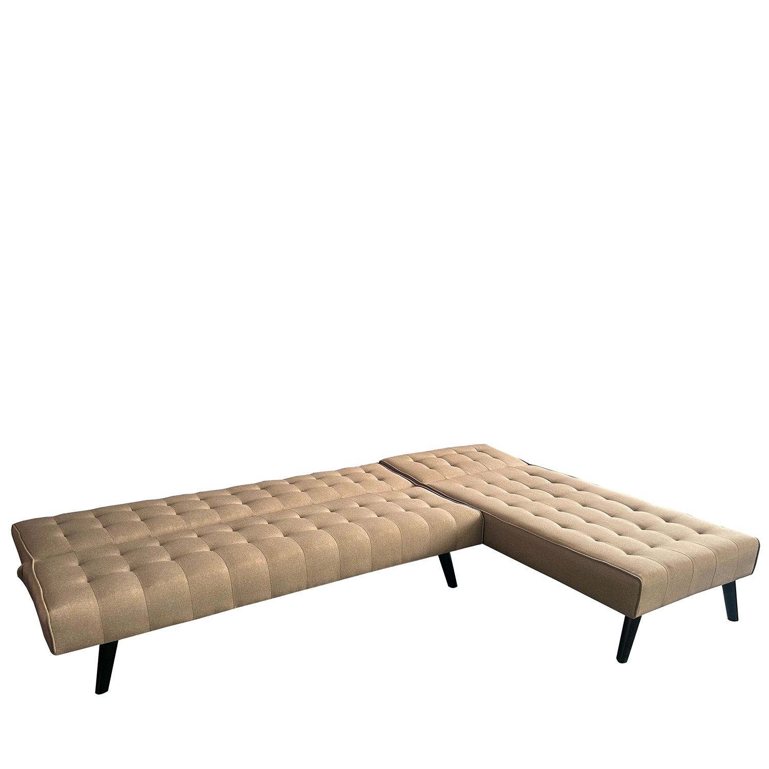 Καναπές Κρεβάτι Γωνιακός ArteLibre MAGUS Καφέ Ύφασμα 254x77/163x74cm - Hippiehome.gr