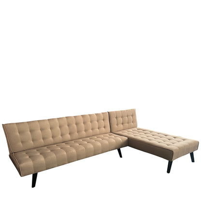 Καναπές Κρεβάτι Γωνιακός ArteLibre MAGUS Καφέ Ύφασμα 254x77/163x74cm - Hippiehome.gr