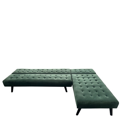 Καναπές Κρεβάτι Γωνιακός ArteLibre MAGUS Πράσινο Ύφασμα 254x77/163x74cm - Hippiehome.gr