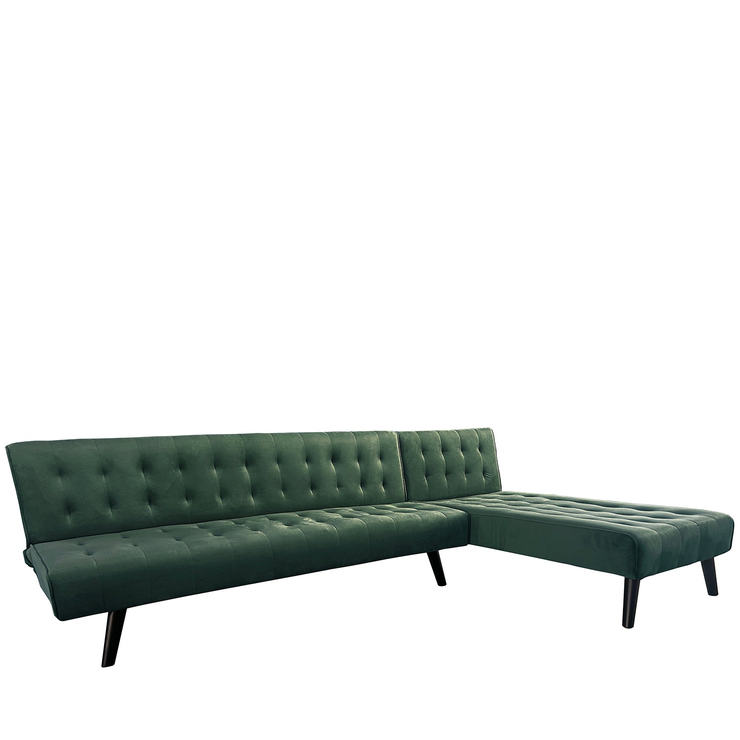 Καναπές Κρεβάτι Γωνιακός ArteLibre MAGUS Πράσινο Ύφασμα 254x77/163x74cm - Hippiehome.gr