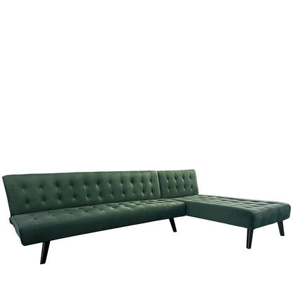 Καναπές Κρεβάτι Γωνιακός ArteLibre MAGUS Πράσινο Ύφασμα 254x77/163x74cm - Hippiehome.gr