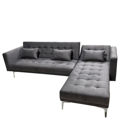 Καναπές Κρεβάτι Γωνιακός ArteLibre ARION Γκρι Ύφασμα 244x162x84cm - Hippiehome.gr