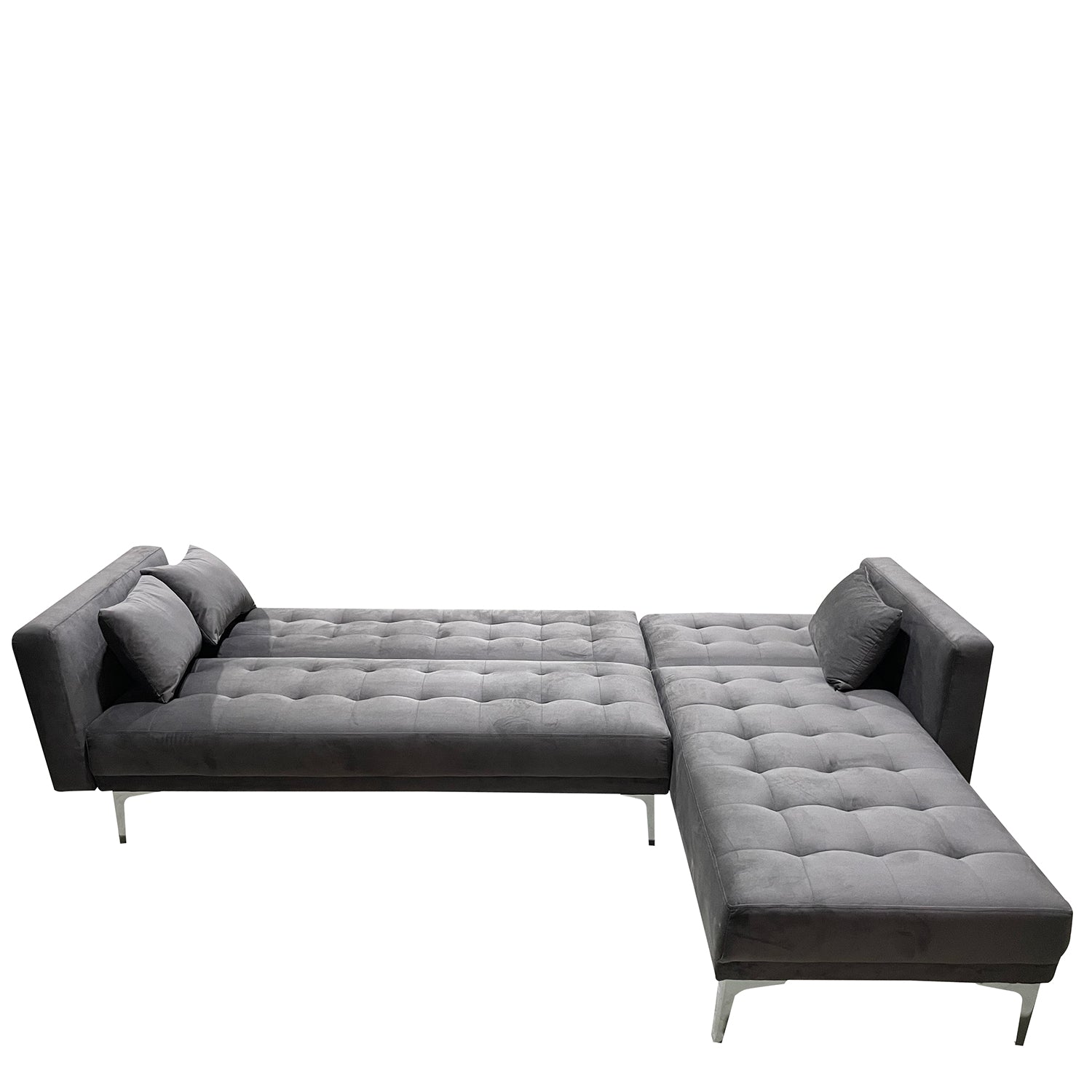 Καναπές Κρεβάτι Γωνιακός ArteLibre ARION Γκρι Ύφασμα 244x162x84cm - Hippiehome.gr