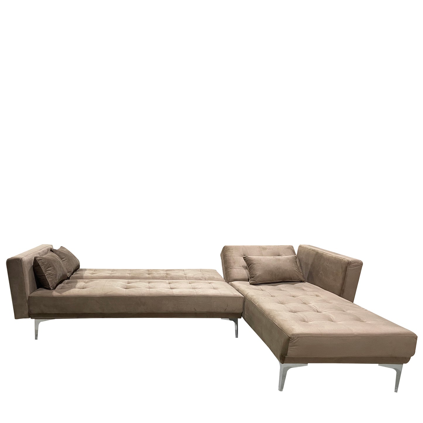 Καναπές Κρεβάτι Γωνιακός ArteLibre ARION Καφέ Ύφασμα 244x162x84cm - Hippiehome.gr