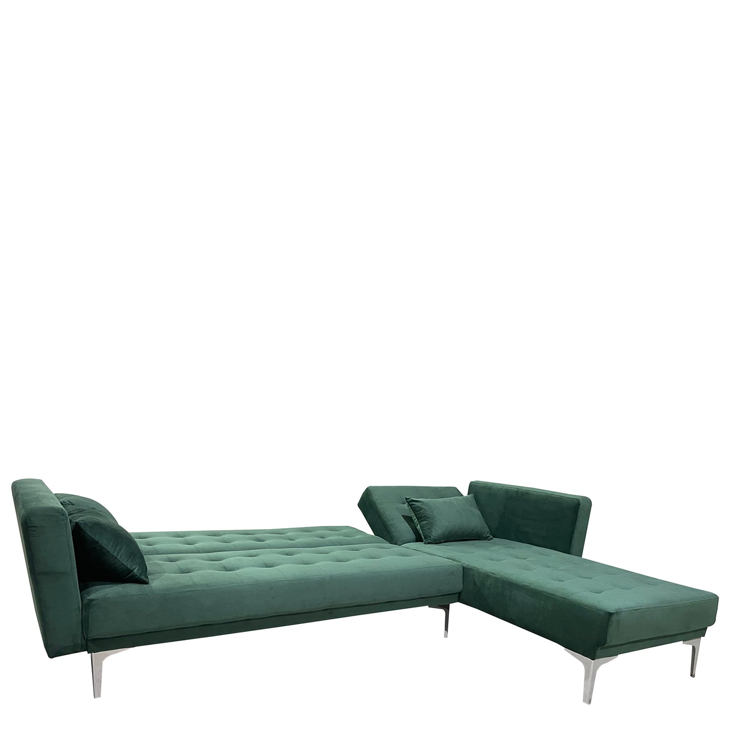 Καναπές Κρεβάτι Γωνιακός ArteLibre ARION Πράσινο Ύφασμα 244x162x84cm - Hippiehome.gr