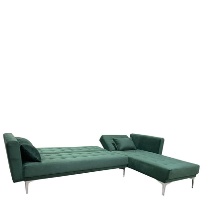 Καναπές Κρεβάτι Γωνιακός ArteLibre ARION Πράσινο Ύφασμα 244x162x84cm - Hippiehome.gr