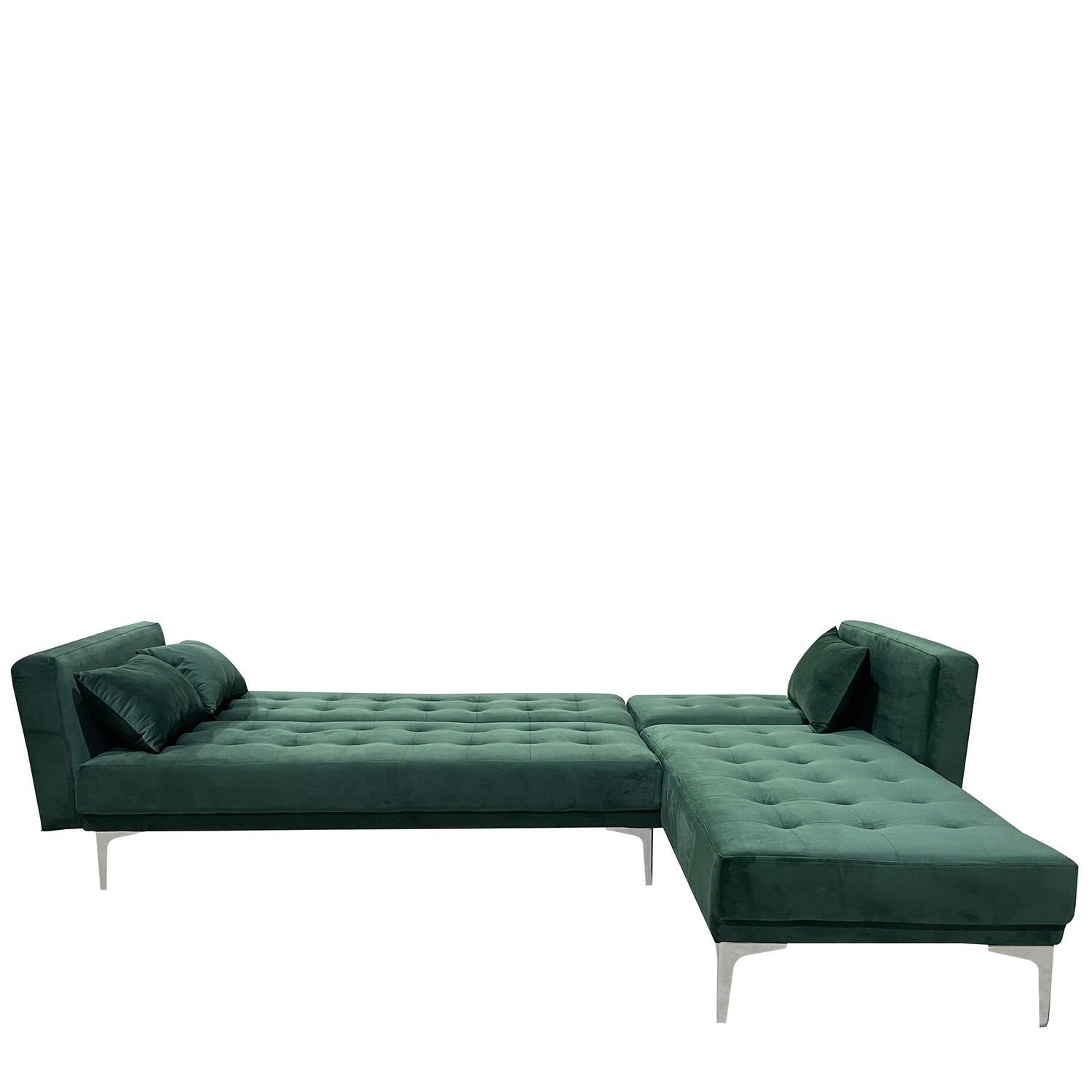 Καναπές Κρεβάτι Γωνιακός ArteLibre ARION Πράσινο Ύφασμα 244x162x84cm - Hippiehome.gr