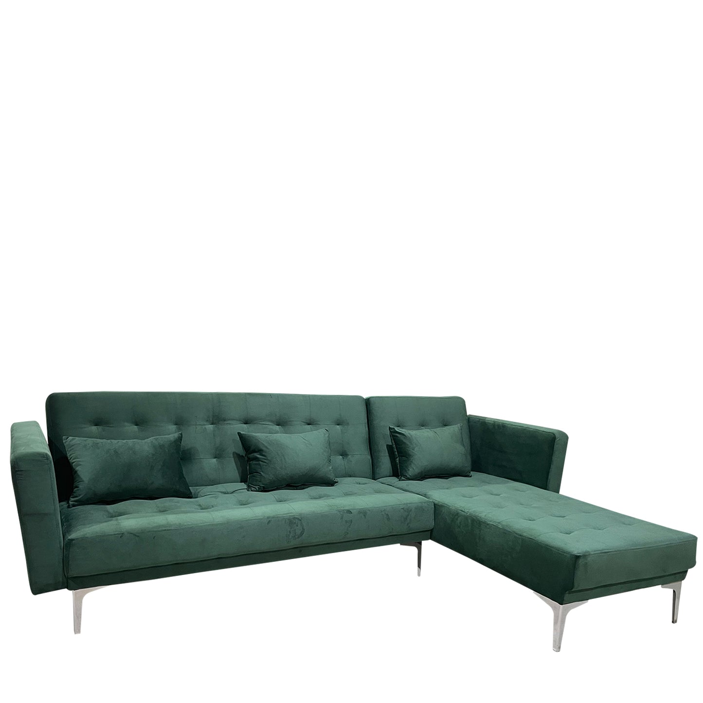 Καναπές Κρεβάτι Γωνιακός ArteLibre ARION Πράσινο Ύφασμα 244x162x84cm - Hippiehome.gr