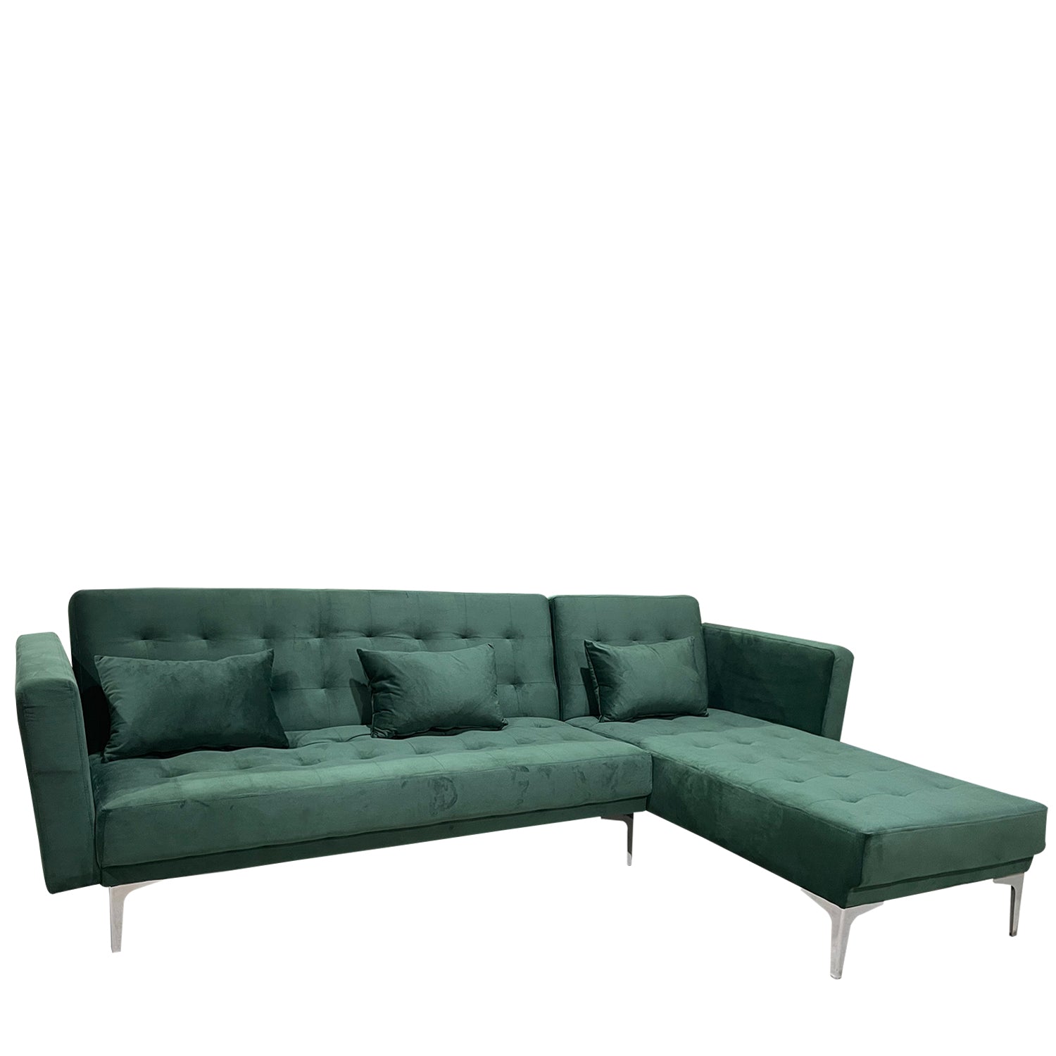 Καναπές Κρεβάτι Γωνιακός ArteLibre ARION Πράσινο Ύφασμα 244x162x84cm - Hippiehome.gr