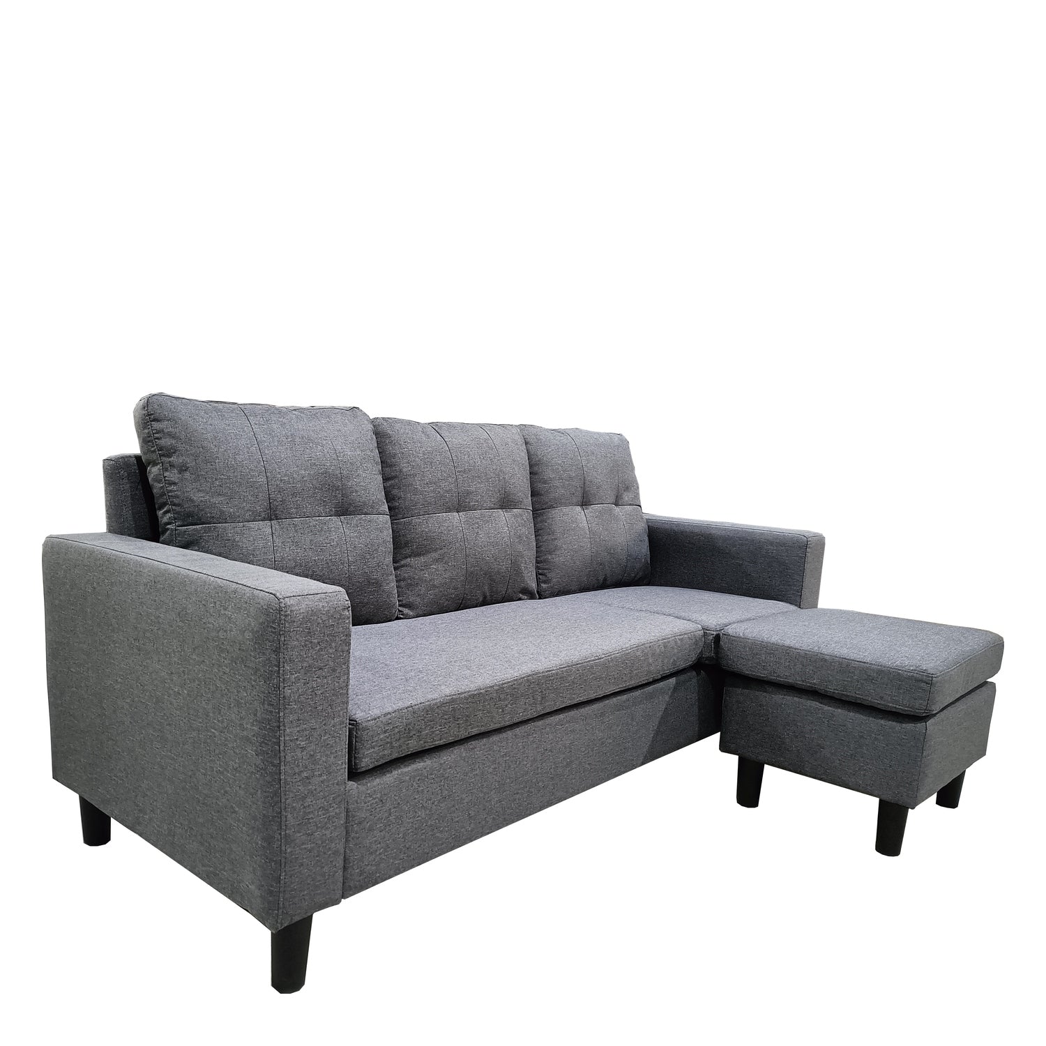 Καναπές Γωνιακός ArteLibre GRETEL Αναστρέψιμος Γκρι Ύφασμα 182x160x70cm - Hippiehome.gr