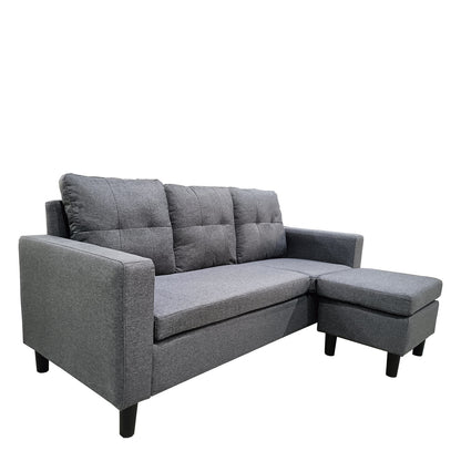 Καναπές Γωνιακός ArteLibre GRETEL Αναστρέψιμος Γκρι Ύφασμα 182x160x70cm - Hippiehome.gr