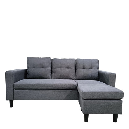 Καναπές Γωνιακός ArteLibre GRETEL Αναστρέψιμος Γκρι Ύφασμα 182x160x70cm - Hippiehome.gr