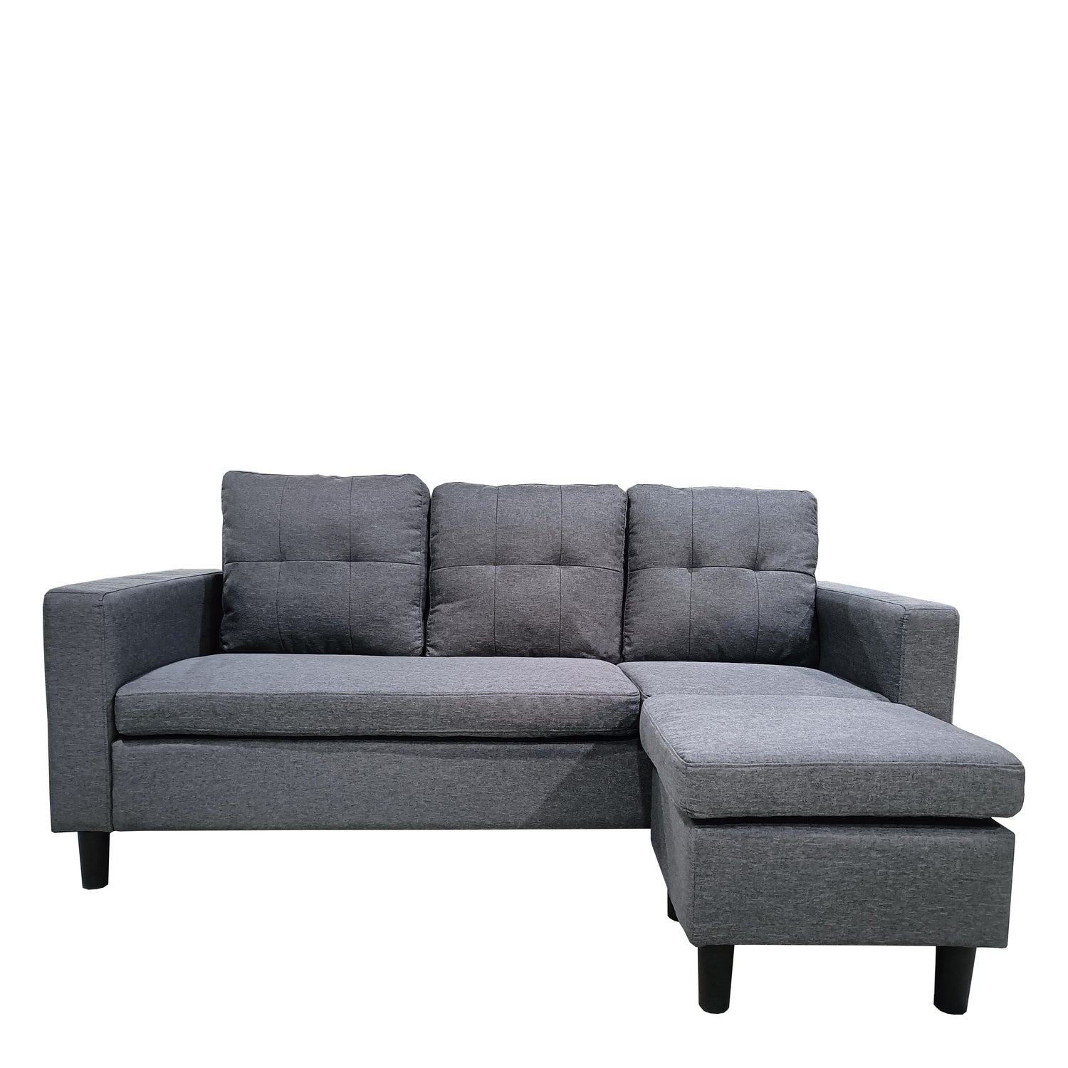 Καναπές Γωνιακός ArteLibre GRETEL Αναστρέψιμος Γκρι Ύφασμα 182x160x70cm - Hippiehome.gr