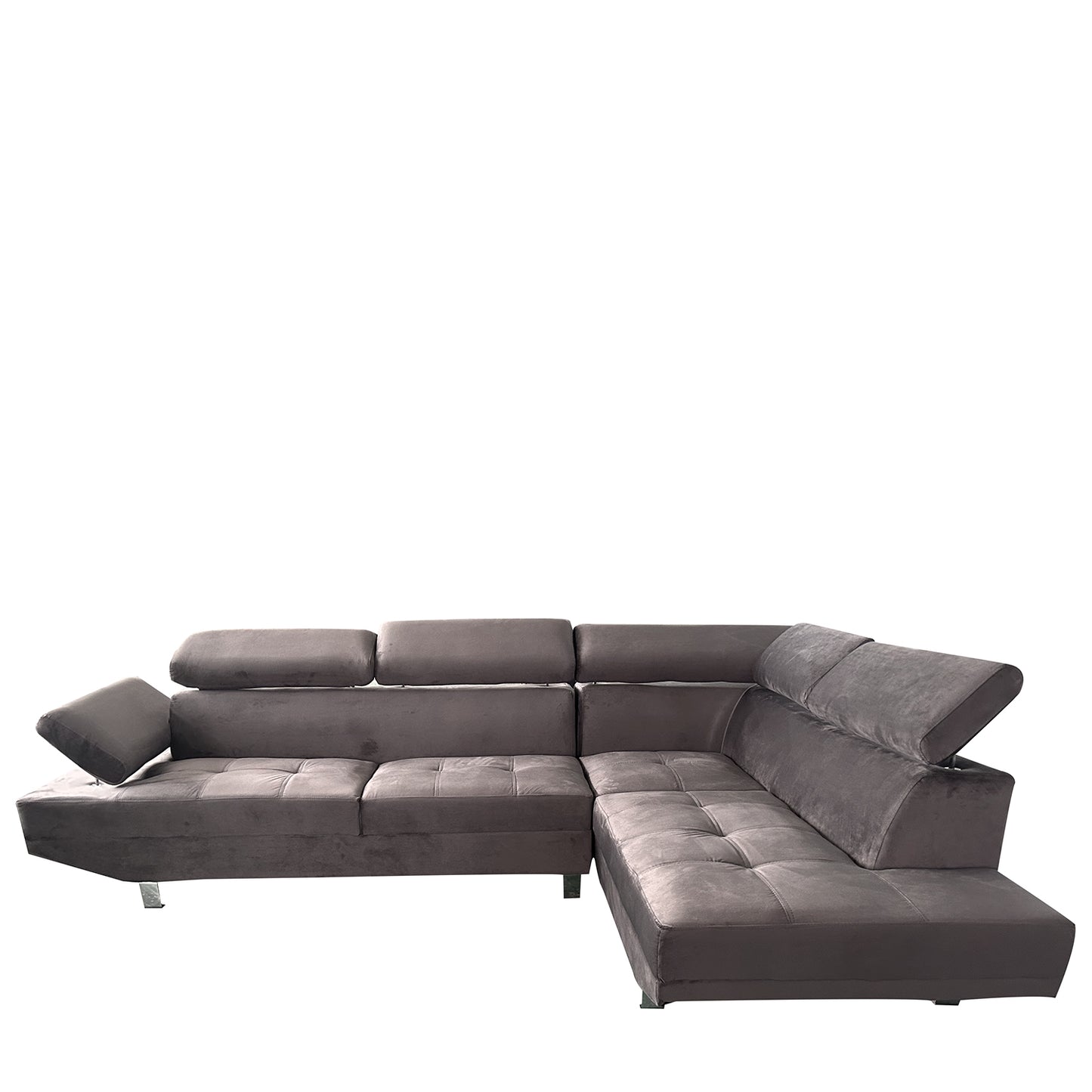 Καναπές Γωνιακός ArteLibre OZMA Γκρι Ύφασμα 254x160x70cm - Hippiehome.gr