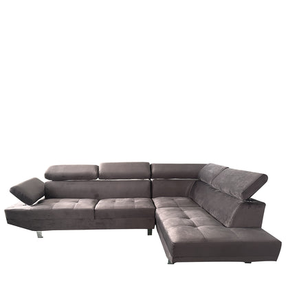 Καναπές Γωνιακός ArteLibre OZMA Γκρι Ύφασμα 254x160x70cm - Hippiehome.gr
