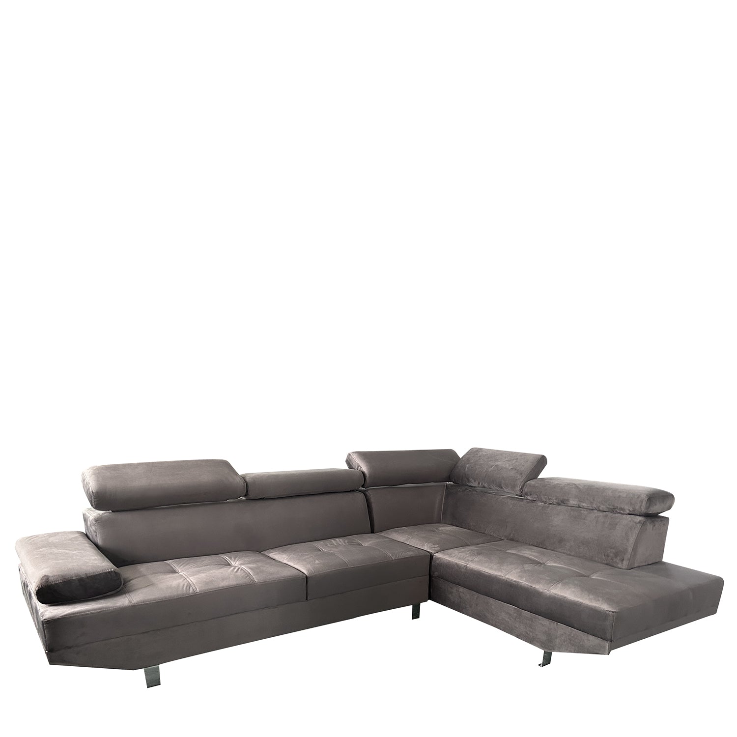 Καναπές Γωνιακός ArteLibre OZMA Γκρι Ύφασμα 254x160x70cm - Hippiehome.gr