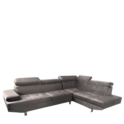 Καναπές Γωνιακός ArteLibre OZMA Γκρι Ύφασμα 254x160x70cm - Hippiehome.gr