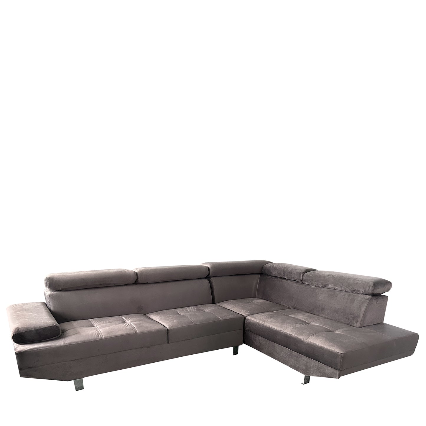 Καναπές Γωνιακός ArteLibre OZMA Γκρι Ύφασμα 254x160x70cm - Hippiehome.gr