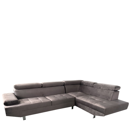 Καναπές Γωνιακός ArteLibre OZMA Γκρι Ύφασμα 254x160x70cm - Hippiehome.gr