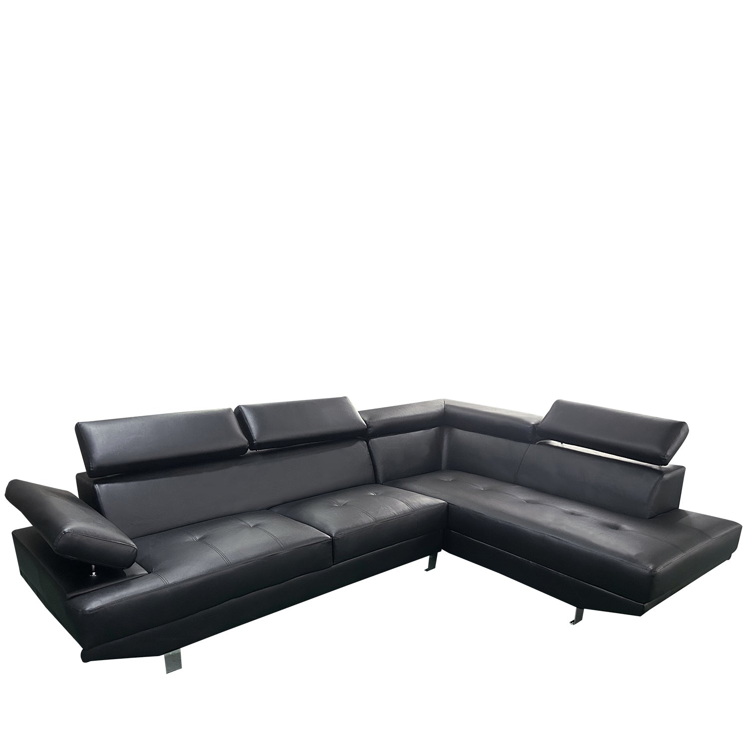 Καναπές Γωνιακός ArteLibre MASAL Μαύρο PU 280x185x85cm - Hippiehome.gr