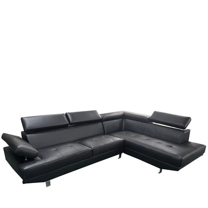 Καναπές Γωνιακός ArteLibre MASAL Μαύρο PU 280x185x85cm - Hippiehome.gr